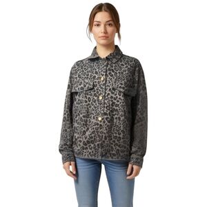 Sanctuary Animal Print Snap Button Closure Jacket S